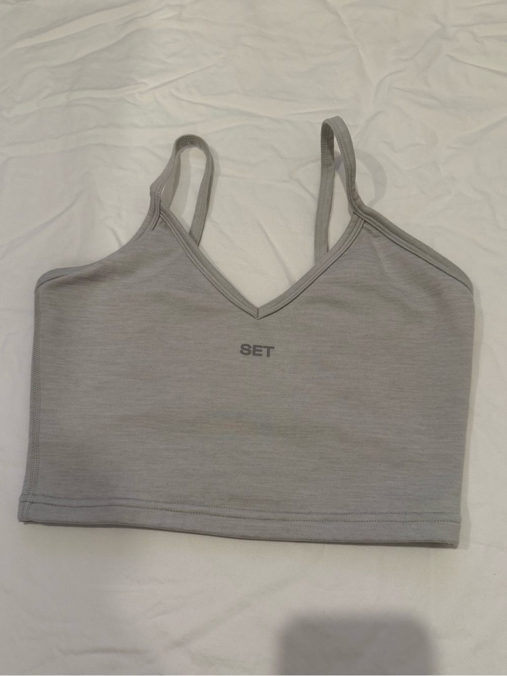SET Active Light Gray FormCloud Cropped Tank Top - Picture 3 of 5